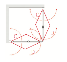 half height bi-fold shower doors